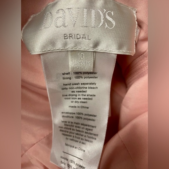 David’s Bridal, NWT, Long Spaghetti V Neck Full Skirt Dress, Sz 10, Ballet - Picture 10 of 13